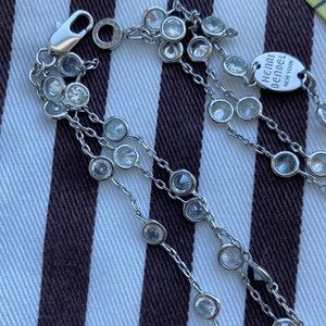 Henri Bendel 3 layer silver crystal necklace
